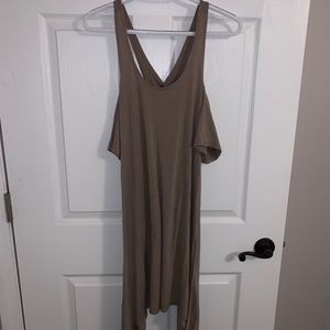 Cold shoulder high low dress